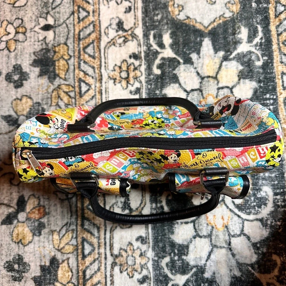 Vtg Walt Disney World Comic Collage Satchel Purse Retro‎ Disney Parks